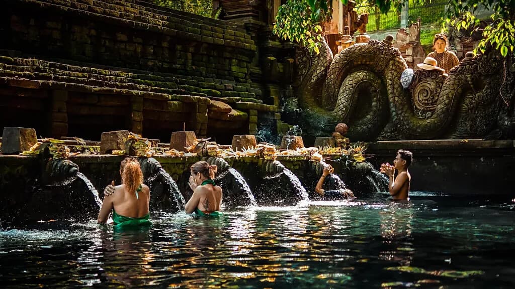Sacred spring and temple setting in Bali