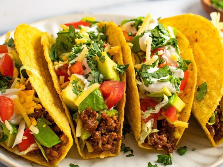 Loaded tacos ready to share