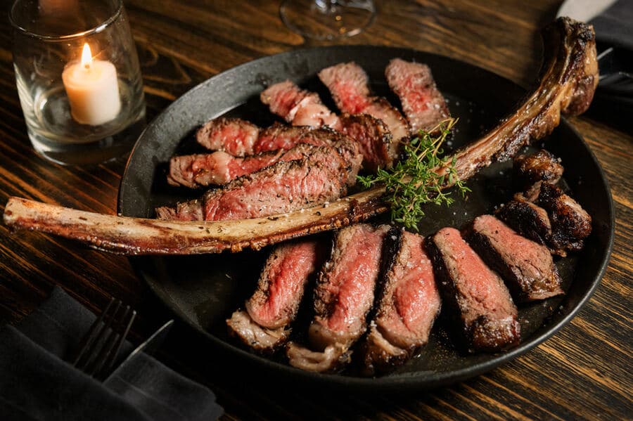 Tomahawk steak at a Bali restaurant